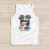 100 Days Smarter Girls Messy Bun Hair 100th Day Of School Tank Top
