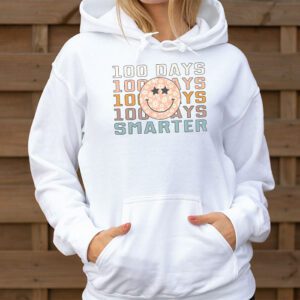 100 Days Smarter Happy 100th Day Of School Groovy Boy Girl Hoodie 1 1