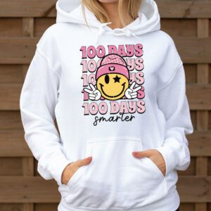 100 Days Smarter Happy 100th Day Of School Groovy Boy Girl Hoodie 1 5