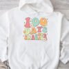 100 Days Smarter Happy 100th Day Of School Groovy Boy Girl Hoodie