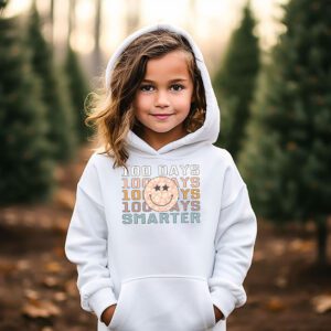 100 Days Smarter Happy 100th Day Of School Groovy Boy Girl Hoodie 2 1