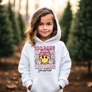 100 Days Smarter Happy 100th Day Of School Groovy Boy Girl Hoodie 2 5