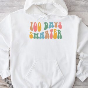 100 Days Smarter Happy 100th Day Of School Groovy Boy Girl Hoodie