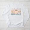 100 Days Smarter Happy 100th Day Of School Groovy Boy Girl Longsleeve Tee