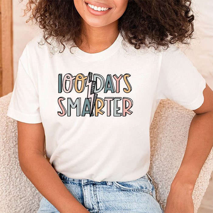 100 Days Smarter Happy 100th Day Of School Groovy Boy Girl T Shirt 1 2