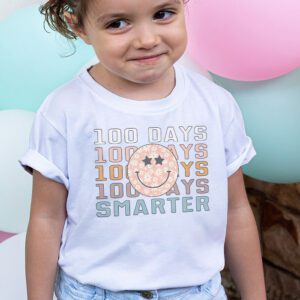 100 Days Smarter Happy 100th Day Of School Groovy Boy Girl T Shirt 2 1