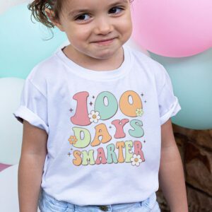 100 Days Smarter Happy 100th Day Of School Groovy Boy Girl T Shirt 2