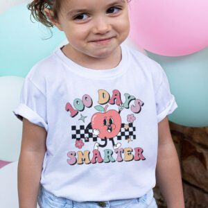 100 Days Smarter Happy 100th Day Of School Groovy Boy Girl T Shirt 2 4