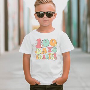 100 Days Smarter Happy 100th Day Of School Groovy Boy Girl T Shirt 3