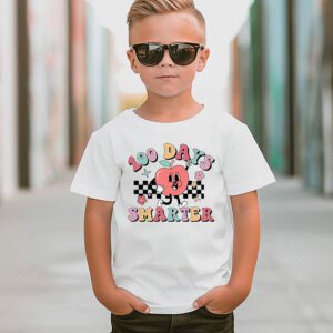 100 Days Smarter Happy 100th Day Of School Groovy Boy Girl T Shirt 3 4