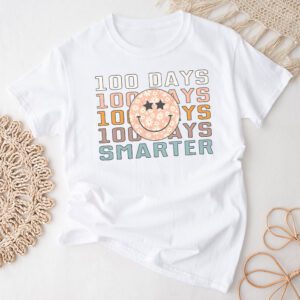 100 Days Smarter Happy 100th Day Of School Groovy Boy Girl T-Shirt