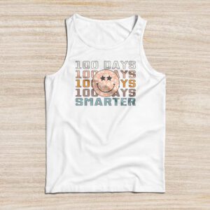 100 Days Smarter Happy 100th Day Of School Groovy Boy Girl Tank Top