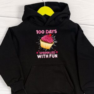 100 Days Sprinkled With Fun Cupcake 100th Day Of School Girl Hoodie 1 1