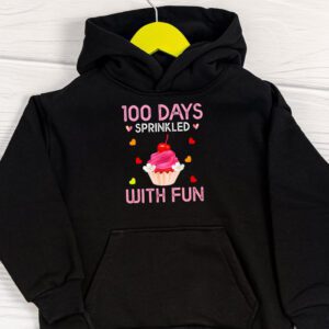 100 Days Sprinkled With Fun Cupcake 100th Day Of School Girl Hoodie 1