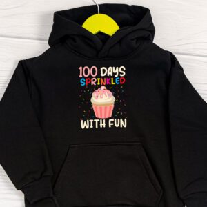 100 Days Sprinkled With Fun Cupcake 100th Day Of School Girl Hoodie 1 4