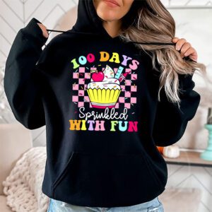 100 Days Sprinkled With Fun Cupcake 100th Day Of School Girl Hoodie 1 5