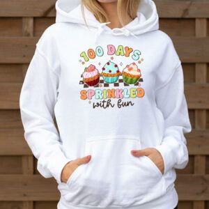 100 Days Sprinkled With Fun Cupcake 100th Day Of School Girl Hoodie 1 6