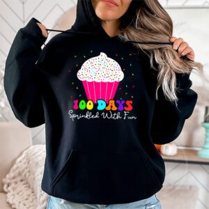 100 Days Sprinkled With Fun Cupcake 100th Day Of School Girl Hoodie 1 7