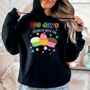 100 Days Sprinkled With Fun Cupcake 100th Day Of School Girl Hoodie 1 9