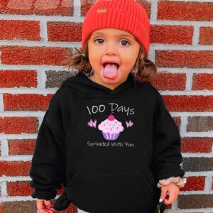 100 Days Sprinkled With Fun Cupcake 100th Day Of School Girl Hoodie 3 2