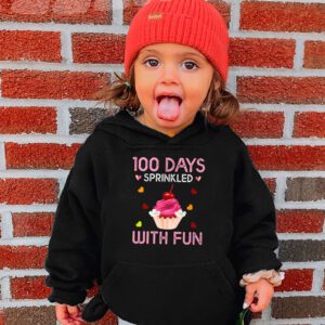 100 Days Sprinkled With Fun Cupcake 100th Day Of School Girl Hoodie 3