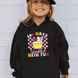 100 Days Sprinkled With Fun Cupcake 100th Day Of School Girl Hoodie 3 5