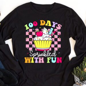 100 Days Sprinkled With Fun Cupcake 100th Day Of School Girl Longsleeve Tee 1 5
