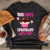 100 Days Sprinkled With Fun Cupcake 100th Day Of School Girl Longsleeve Tee
