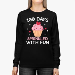 100 Days Sprinkled With Fun Cupcake 100th Day Of School Girl Longsleeve Tee 3 100 Days Sprinkled With Fun Cupcake 100th Day Of School Girl Longsleeve Tee 3 3