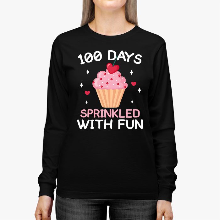 100-Days-Sprinkled-With-Fun-Cupcake-100th-Day-Of-School-Girl-Longsleeve-Tee-3 100 Days Sprinkled With Fun Cupcake 100th Day Of School Girl Longsleeve Tee 3 3