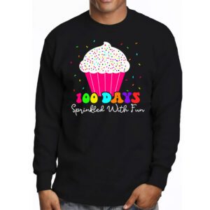 100 Days Sprinkled With Fun Cupcake 100th Day Of School Girl Longsleeve Tee 3 7
