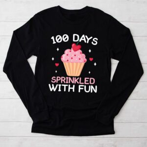 100 Days Sprinkled With Fun Cupcake 100th Day Of School Girl Longsleeve Tee