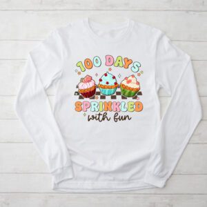 100 Days Sprinkled With Fun Cupcake 100th Day Of School Girl Longsleeve Tee