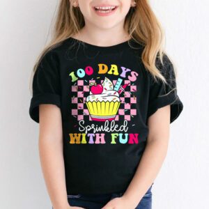 100 Days Sprinkled With Fun Cupcake 100th Day Of School Girl T Shirt 2