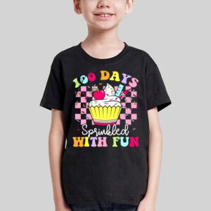 100 Days Sprinkled With Fun Cupcake 100th Day Of School Girl T Shirt 3