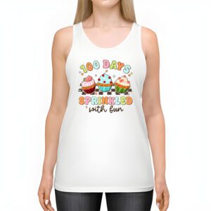 100 Days Sprinkled With Fun Cupcake 100th Day Of School Girl Tank Top 2 1