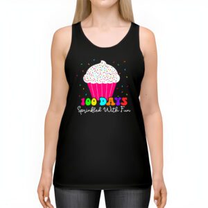 100 Days Sprinkled With Fun Cupcake 100th Day Of School Girl Tank Top 2 2