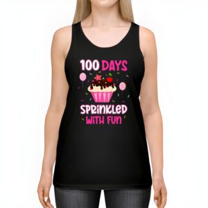 100 Days Sprinkled With Fun Cupcake 100th Day Of School Girl Tank Top 2 3
