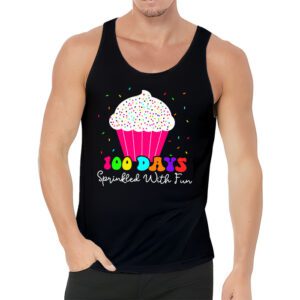 100 Days Sprinkled With Fun Cupcake 100th Day Of School Girl Tank Top 3 2