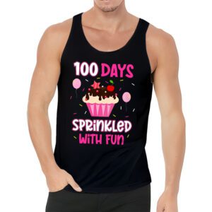 100 Days Sprinkled With Fun Cupcake 100th Day Of School Girl Tank Top 3 3