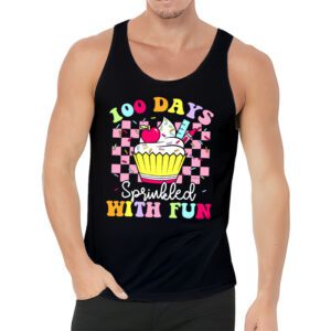 100 Days Sprinkled With Fun Cupcake 100th Day Of School Girl Tank Top 3