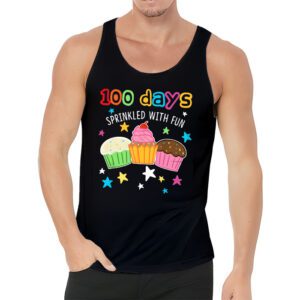100 Days Sprinkled With Fun Cupcake 100th Day Of School Girl Tank Top 3 4