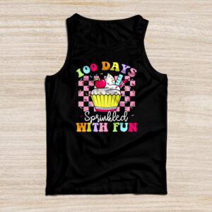 100 Days Sprinkled With Fun Cupcake 100th Day Of School Girl Tank Top