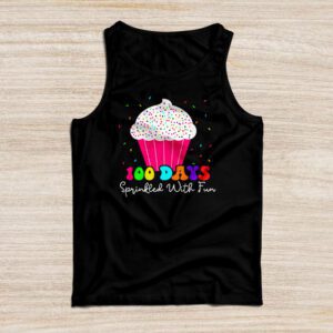 100 Days Sprinkled With Fun Cupcake 100th Day Of School Girl Tank Top