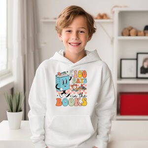 100 Days in the Books Reading Teacher 100th Day of School Hoodie 1 2