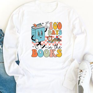 100 Days in the Books Reading Teacher 100th Day of School Longsleeve Tee 1 2