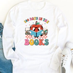 100 Days in the Books Reading Teacher 100th Day of School Longsleeve Tee 1
