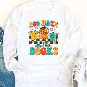 100 Days in the Books Reading Teacher 100th Day of School Longsleeve Tee 1 5