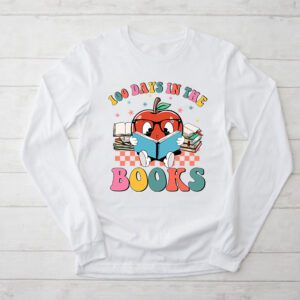 100 Days in the Books Reading Teacher 100th Day of School Longsleeve Tee 2