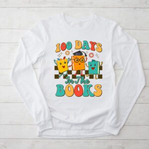 100 Days in the Books Reading Teacher 100th Day of School Longsleeve Tee 2 5